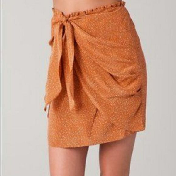 Club Monaco Silk Floral Tie Wrap Front Skirt Sz 2 - Picture 1 of 7